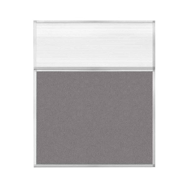 Versare Hush Panel Configurable Cubicle Partition 5' x 6' W/ Window Slate Fabric Clear Fluted Window 1852517 - main